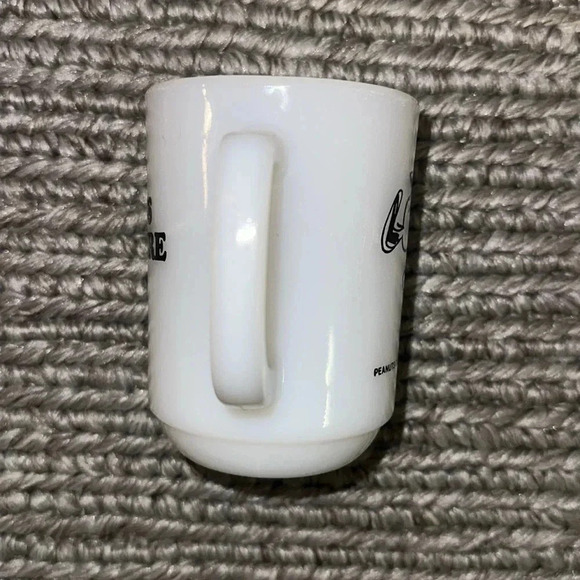 1965 Snoopy & Woodstock "AT TIMES LIFE IS PURE JOY!"Milk Glass Fire King Mug Cup - Picture 6 of 9